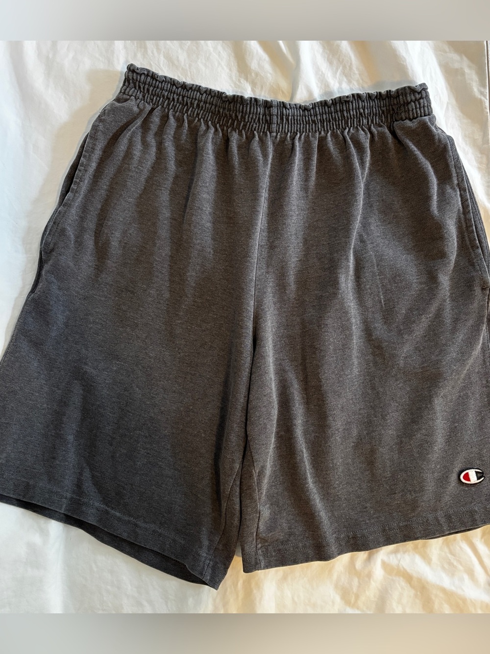 Champion Men's Dark Gray Athletic Shorts with Elastic Waistband